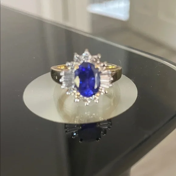 18K Yellow Gold LeVian Tanzanite and Diamond Ring - Picture 2 of 13
